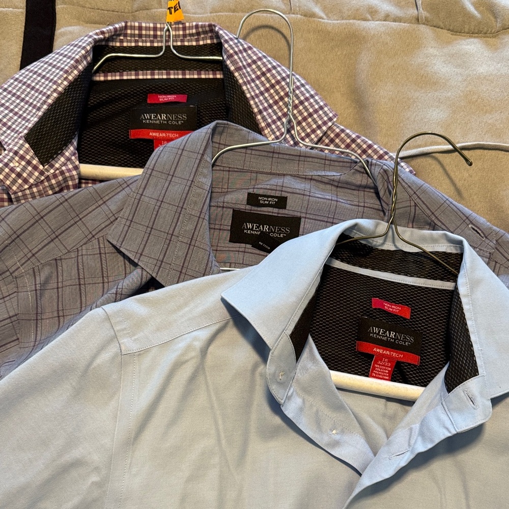 Lot of 3 - Kenneth Cole Men's Button Up Shirts
